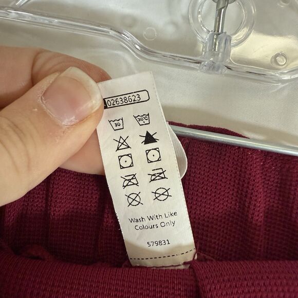 Halara Wide Leg Capri Women's XL Tall Purple Red Pull On Pleated Pockets - Picture 7 of 10